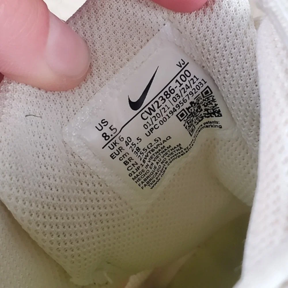 Nike Crater Impact Womens‎ Shoes Sz 8.5 Running Beige White Lace-Up Sneakers